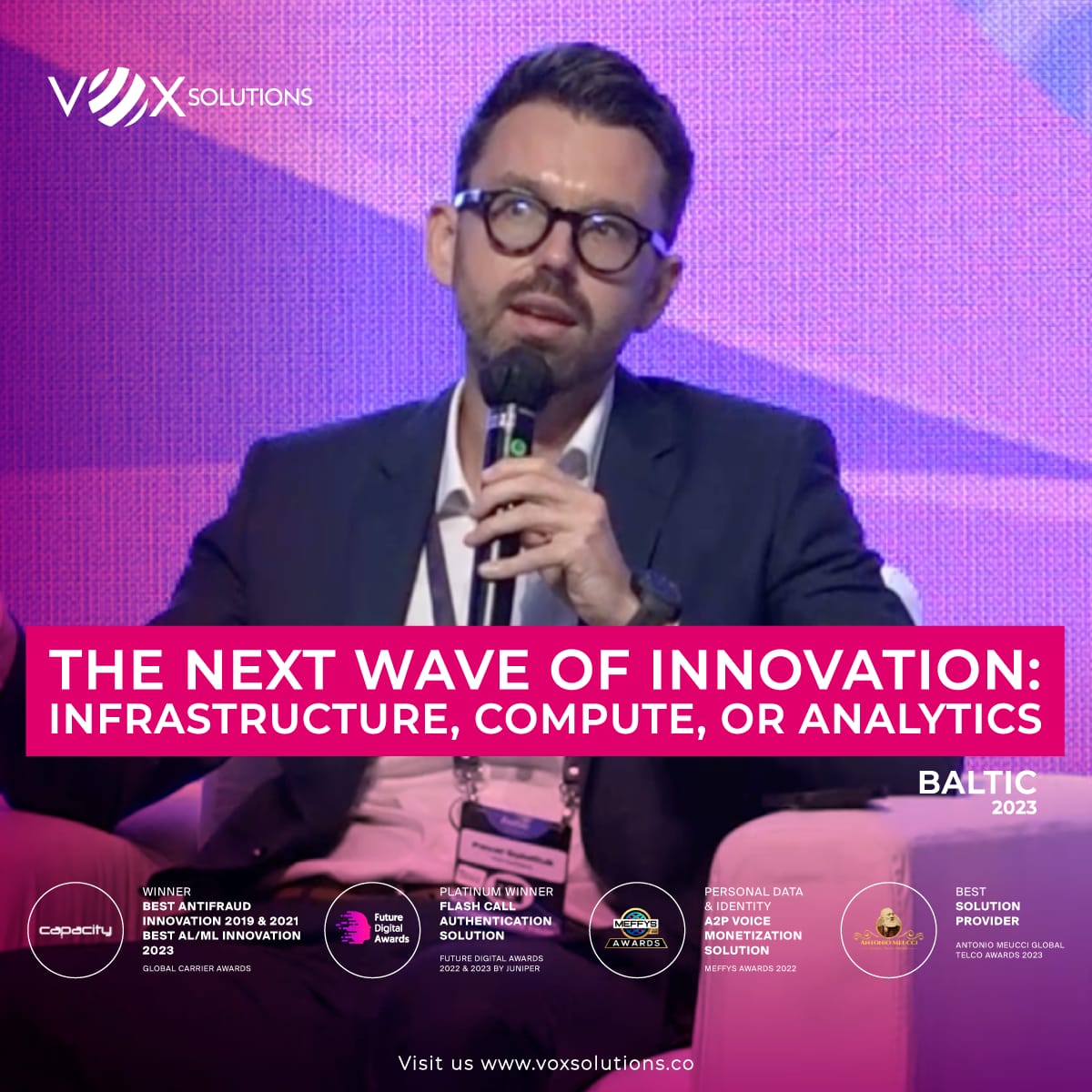 Batic 2023 event, Pavel Salatiuk VP of Sales Vox Soltuion